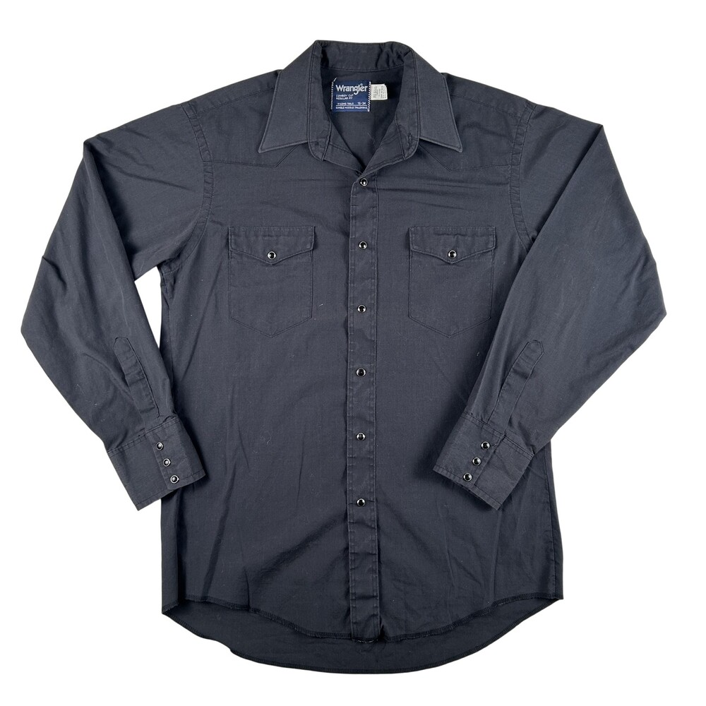 Vintage Wrangler Shirt Mens Large Long Sleeve Western Snap X-Long Tails USA 90s